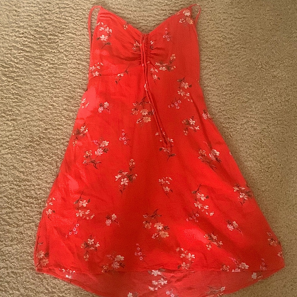 Red floral halter dress American eagle small